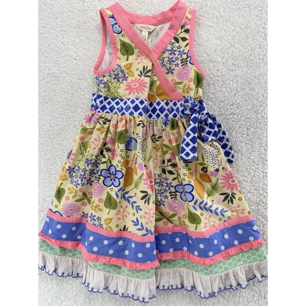 Matilda Jane May Day Dress Parade of Pets Floral Girls Size 6 Spring 2014